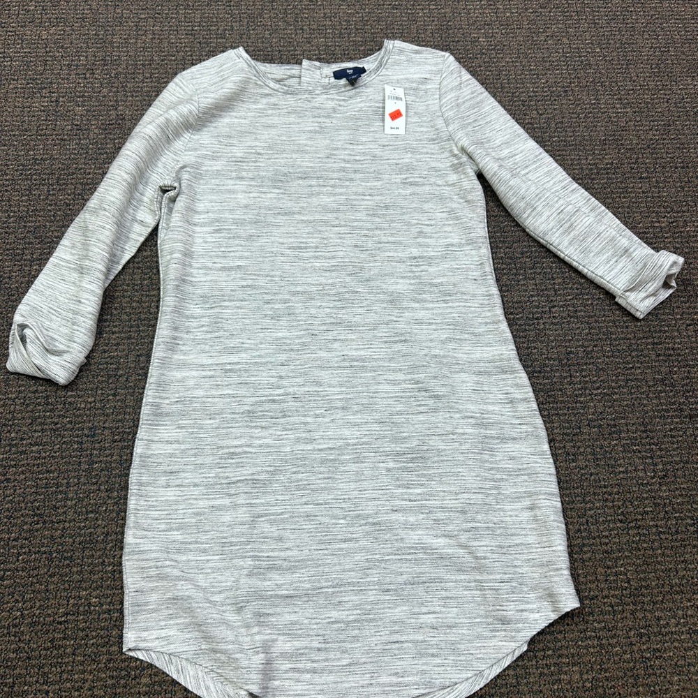 GAP Heather Gray Cuffed Sleeve Mini Sweater Dress